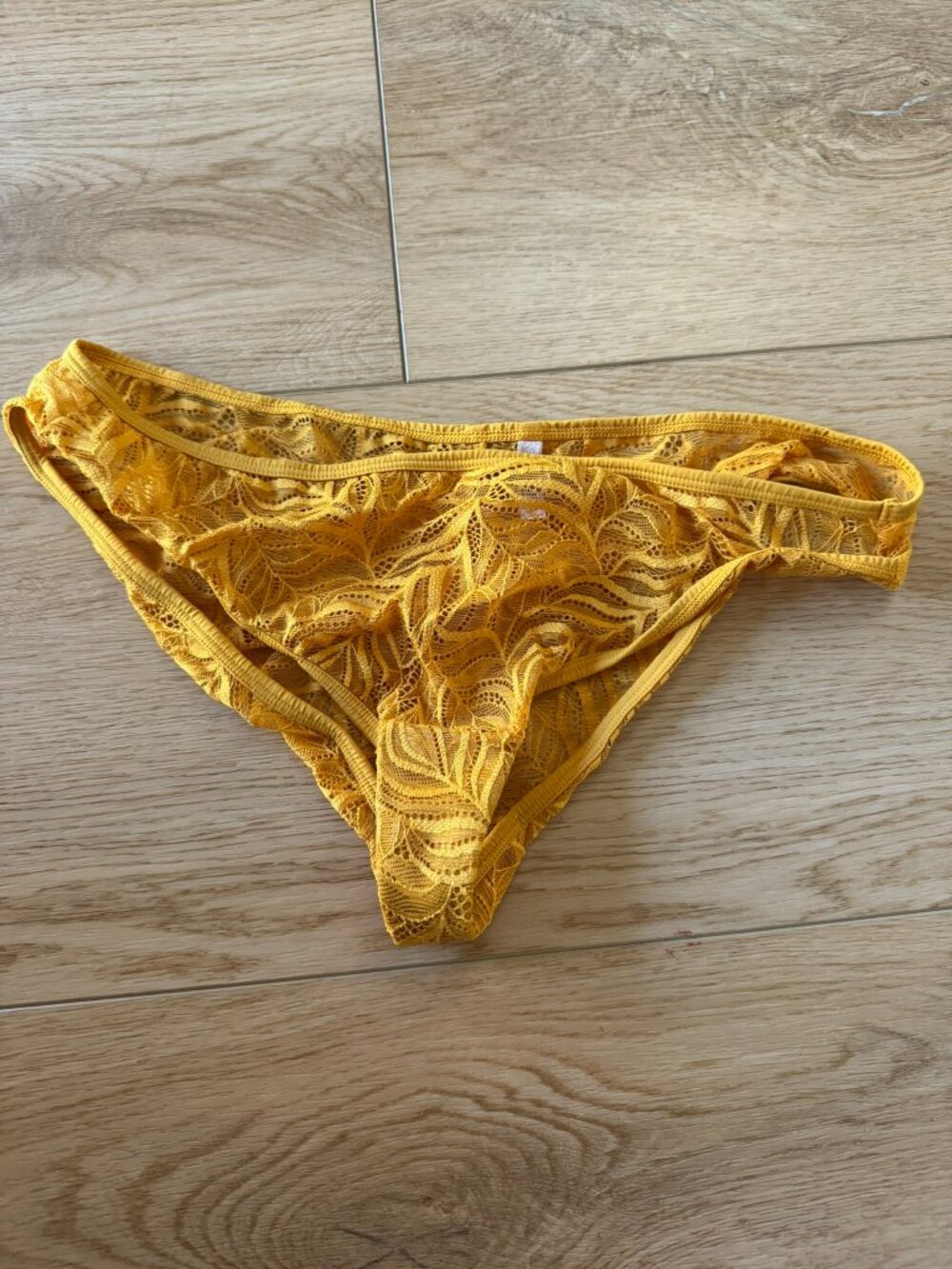 Thirdlove Thong Tanga Women's Yellow Medium Minimal Coverage Comfort Floral Mesh